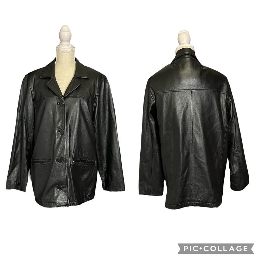 Vintage oversized leather jacket size L